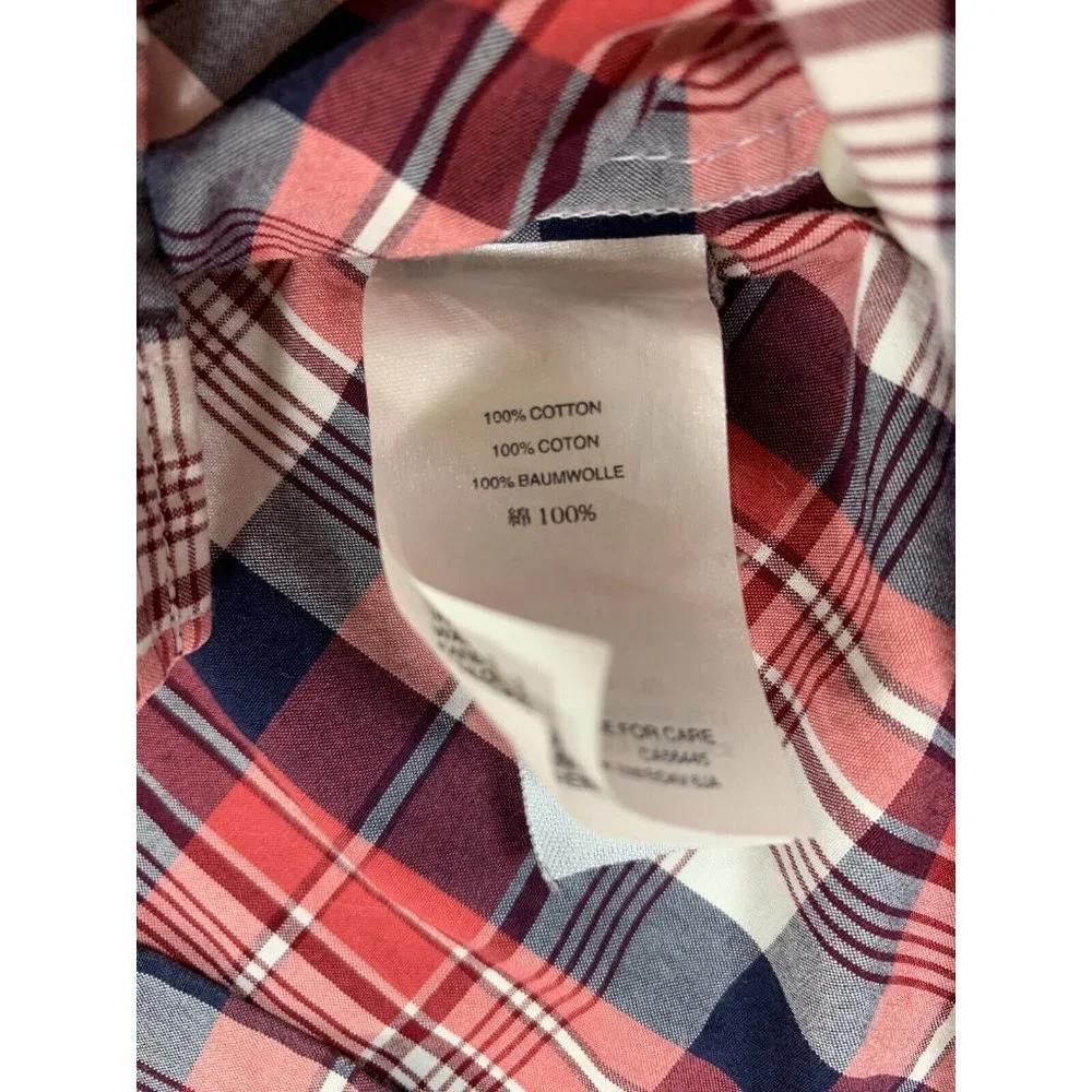 J Crew Slim‎ Fit Plaid Long Sleeve Button Down Shirt (Men's XL) Red